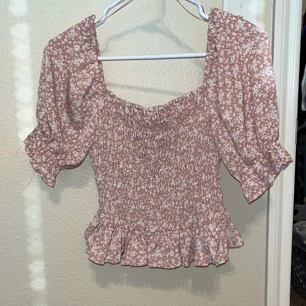 Pink floral shirt